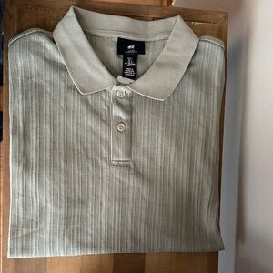H&M Men's Light Green Polo Shirt